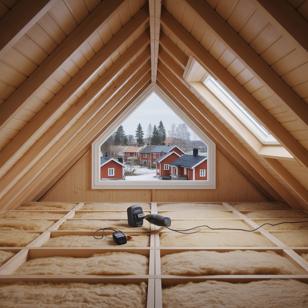 tillaggsisolera vinden i villa kostnad material och fuktrisk