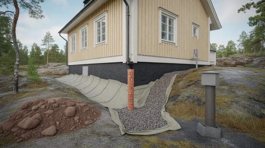 dr nering av husgrund med ny dagvattenhantering i saltsj baden nacka