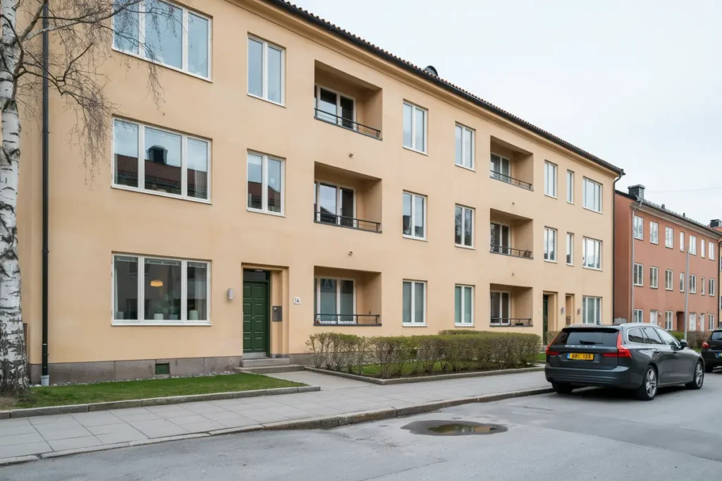 omputsning och spricklagning av putsad fasad i nacka strand nacka