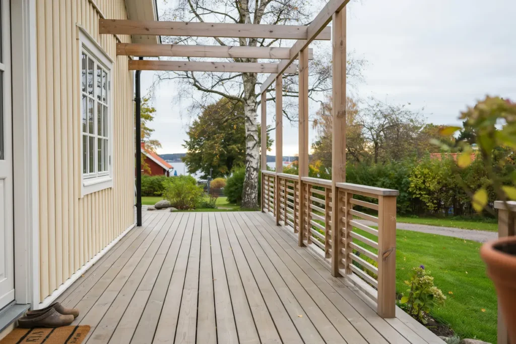 altanbygge med pergola och r cke vid villa i saltsj baden